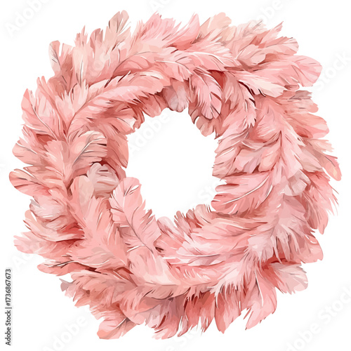 Feather Boa, watercolor vector, isolated on a white background.
