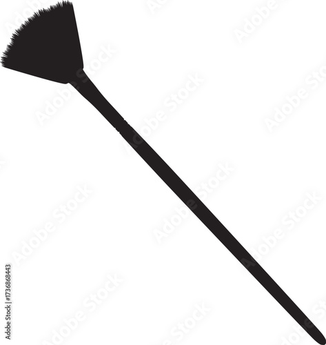 Silhouette Fan Brush Make-up Vector Design