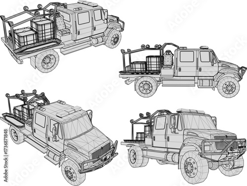 Wallpaper Mural vector sketch illustration silhouette design of offroad car vehicle with big tires for tracking in nature   Torontodigital.ca
