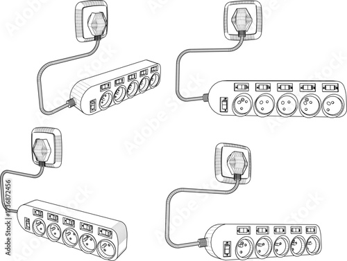 Wallpaper Mural vector sketch illustration silhouette design of plug for electrical plug   Torontodigital.ca