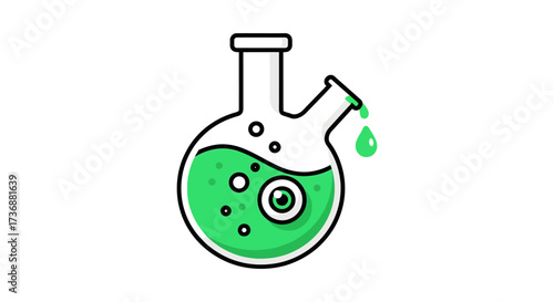 Science experiment with an eye illustrating a breakthrough chemical reaction in a laboratory perfect for scientific research and biotech industry blogs.
