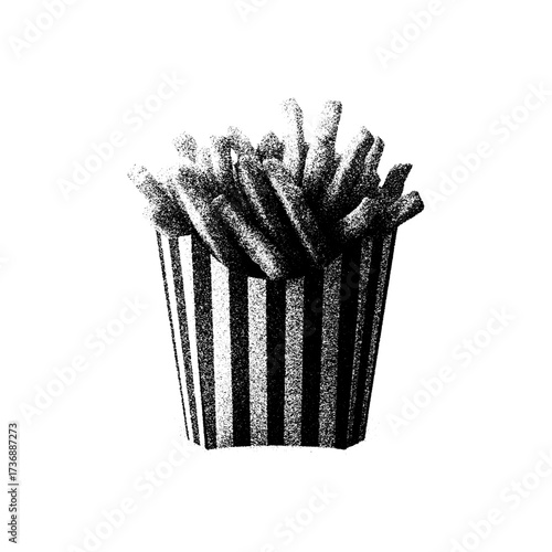 Crispy French Fries Line Art