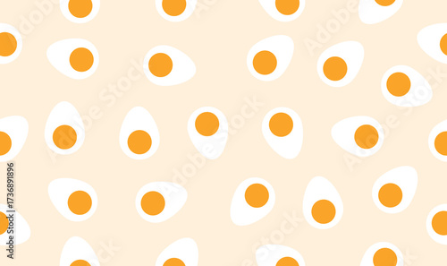 Design background slice boiled egg pattern repeat