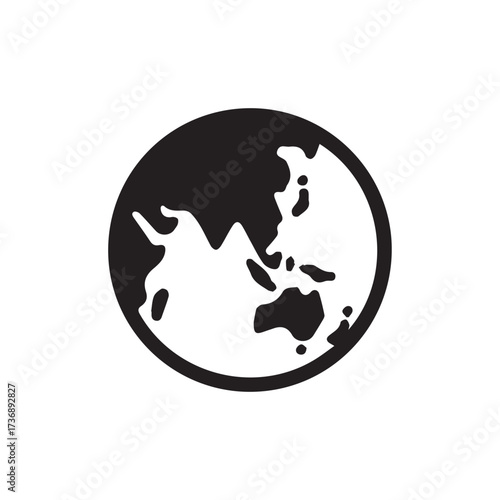 Black and White Illustration of the Earth A Simple, Elegant Design