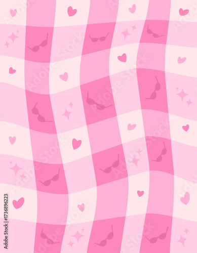 Vintage Pattern with Sunglasses, Love, and Stars