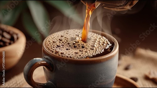 Coffee Pour from Geyser Maker – Slow Motion Video