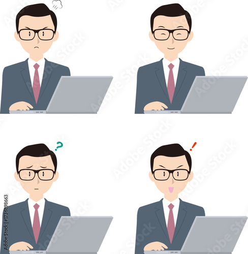 ノートPCと男性ビジネスマン②