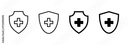 Health insurance icon vector. Insurance health document sign and symbol