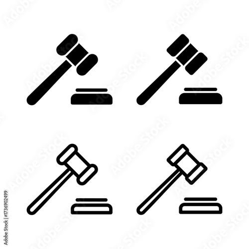 Gavel icon vector illustration. judge gavel sign and symbol. law icon. auction hammer