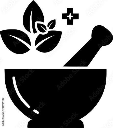 Herbal medicine icon design illustration.
