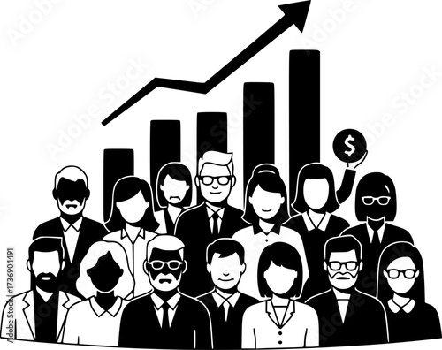 Mutual funds icon design illustration. icon concept in flat
