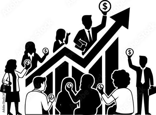 Mutual funds icon design illustration. icon concept in flat
