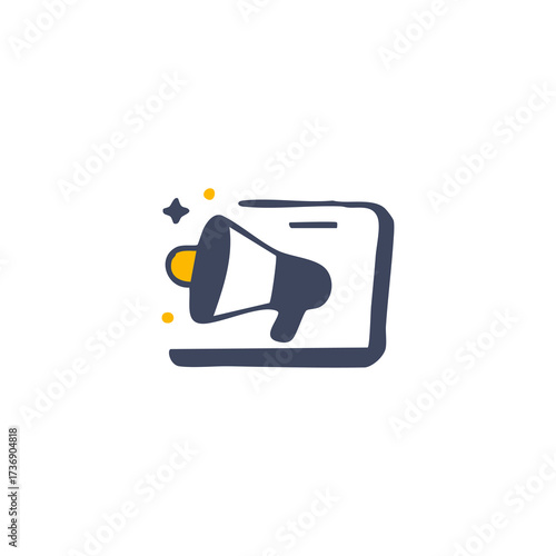 Bullhorn on device, sparkles