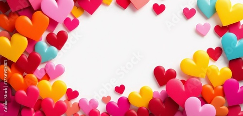 Vibrant, colorful heart frame; perfect for Valentine's Day or celebratory designs,  abstract,  art