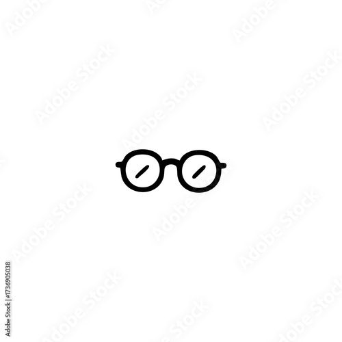 Round glasses icon, black lines