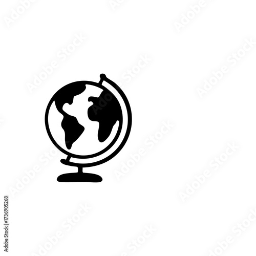Simple icon of globe on a stand