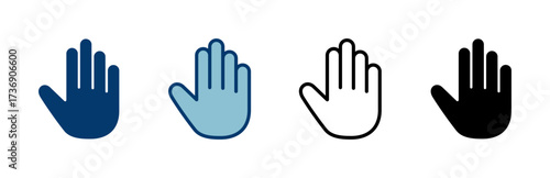 Hand icon vector isolated on white background. Hand gesture. hand stop