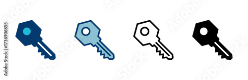 Key icon vector isolated on white background. Key vector icon. Key symbol. security