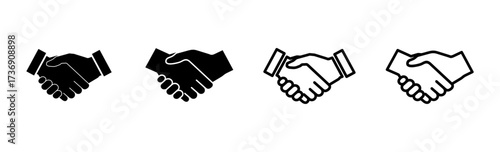 Handshake icon set. business handshake. contact agreement