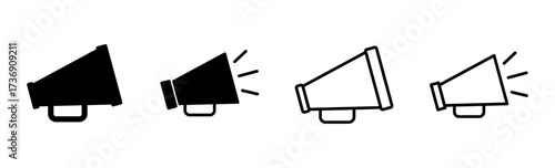 Megaphone icon set. Loudspeaker icon vector.