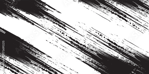 Bold abstract grunge texture with diagonal lines, halftone details, and dynamic brush strokes. Perfect background for modern, edgy, artistic designs.
