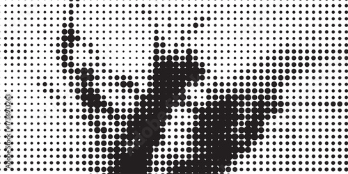Halftone flame abstract art with bold black dots on white background, creating a textured fire-inspired pattern for design, illustration, and modern creative projects.