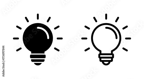 Lamp icon symbol for apps and websites. Light bulb sign and symbol. idea symbol.