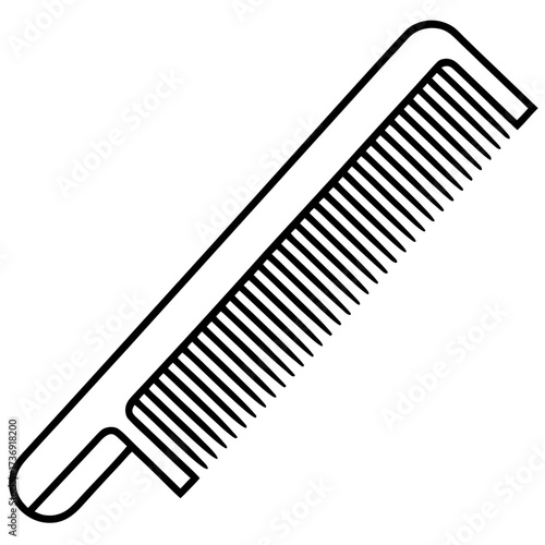Minimalist Comb Line Art Vector on White Background