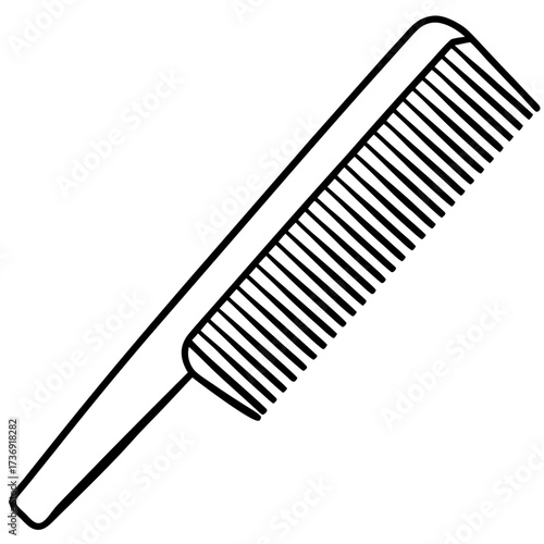 Minimalist Comb Line Art Vector on White Background