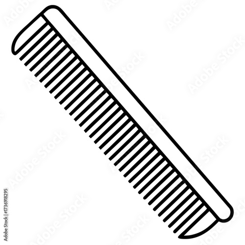 Minimalist Comb Line Art Vector on White Background