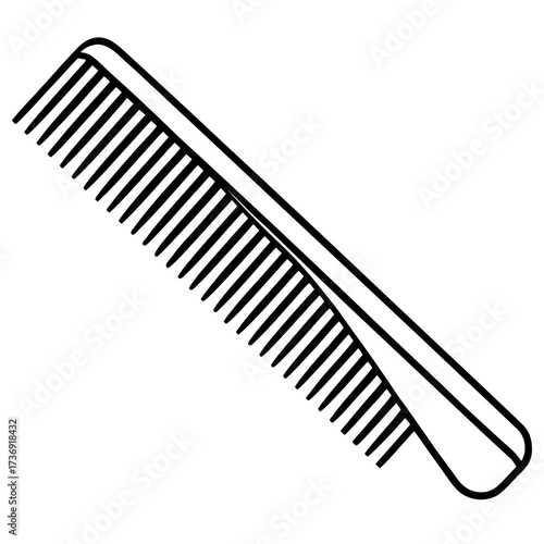 Minimalist Comb Line Art Vector on White Background