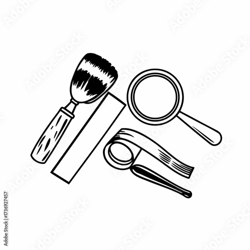 Fingerprint Analysis Kit Vector Illustration | Forensic Investigation Tools Icon