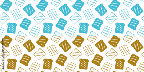 Bread Slice seamless pattern background. doodle bread slice pattern background. toasted bread pattern background. 
