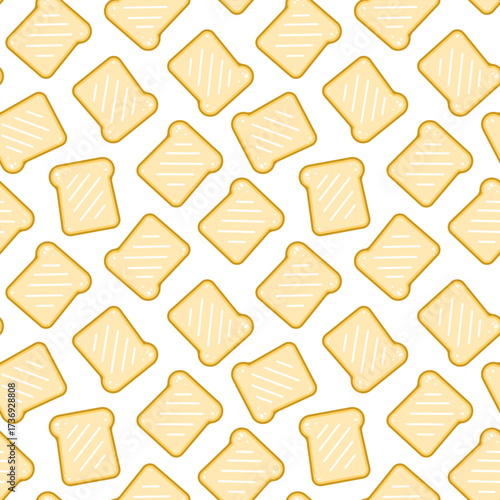 Bread Slice seamless pattern background. doodle bread slice pattern background. toasted bread pattern background. 