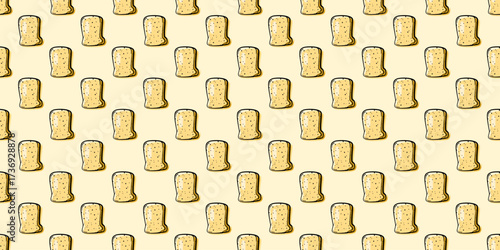 Bread Slice seamless pattern background. doodle bread slice pattern background. toasted bread pattern background. 