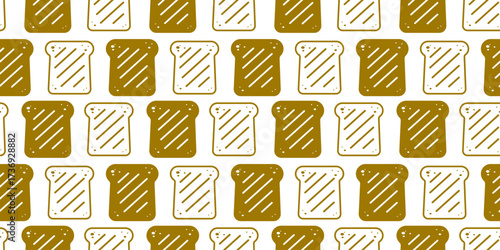 Bread Slice seamless pattern background. doodle bread slice pattern background. toasted bread pattern background. 
