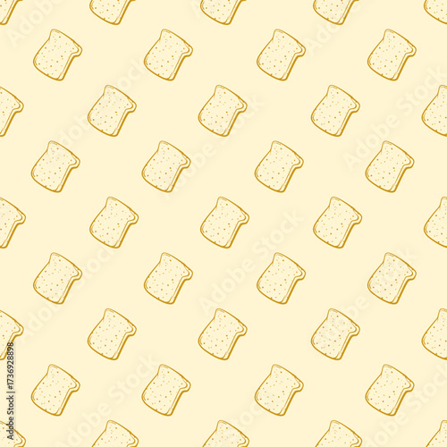 Bread Slice seamless pattern background. doodle bread slice pattern background. toasted bread pattern background. 