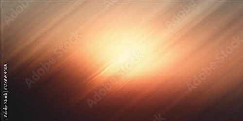 Golden light rays over abstract bright sky background