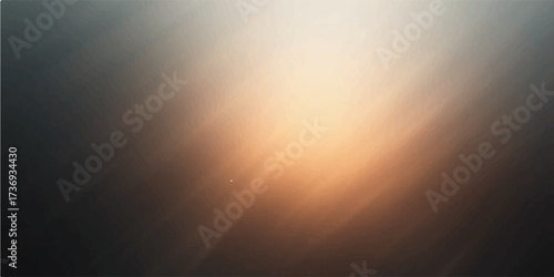 Golden light rays over sky and sea background
