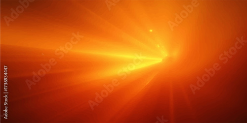 Orange sun rays bursting over abstract background