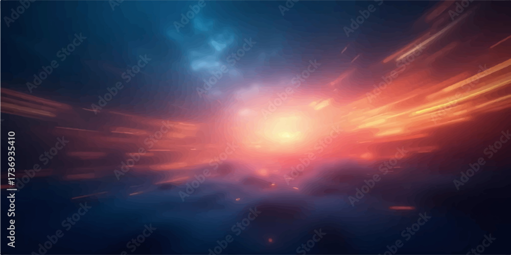 Fototapeta premium Sun rising with clouds in colourful sky