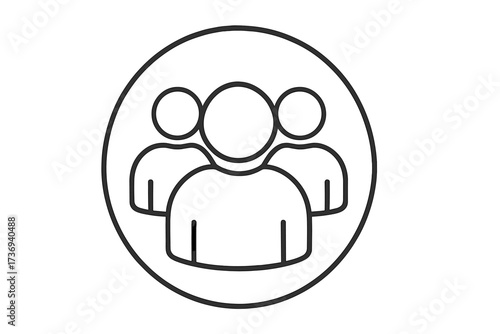 Team icon vector illustration. Group of people symbol representing teamwork, business, and community. Crowd of followers for social media. User interface web graphic design.