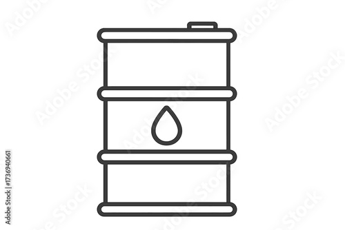 Oil barrel line icon vector. Fuel drum container symbol. Petroleum, gasoline, crude, and energy industry sign. Simple outline illustration for web, apps, and logistics.