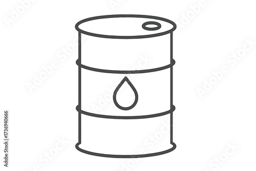 Oil barrel line icon vector illustration. Crude oil, petroleum, gasoline in drum container. Fuel, energy, industry symbol. Black outline pictogram for web, app, ui. Isolated.