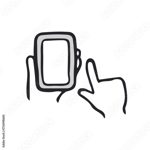 スマホを操作するイラスト