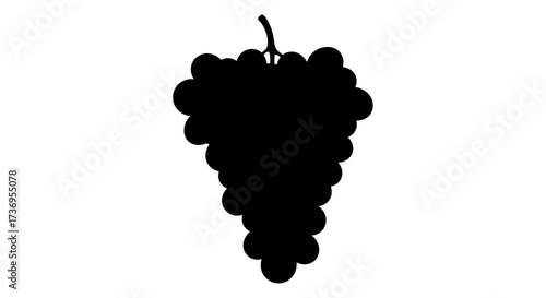 A Simple and Elegant Silhouette Illustration of a Bunch of Grapes