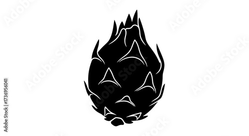Monochrome dragon fruit art with a minimal and elegant design style