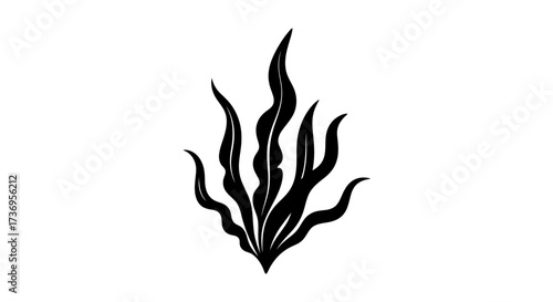 Seaweed Silhouette Elegant Design Element for Marine and Coastal Themes