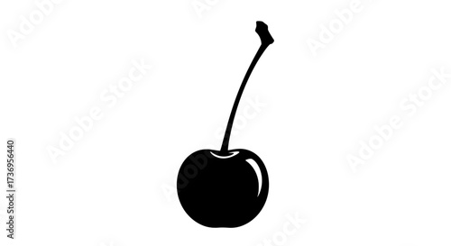 Symmetrical cherry silhouette for graphic design with elegant contrast