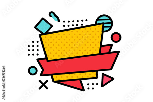 Trendy exclusive offer geometric vector banner with limited time only tag in modern retro pop comic style, bright colors, dynamic shapes for promotional marketing design